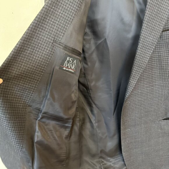 Jos A Bank Mens Gordon 2B Signature Sportcoat Grey Houndstooth 46L Wool Blend - Picture 14 of 16